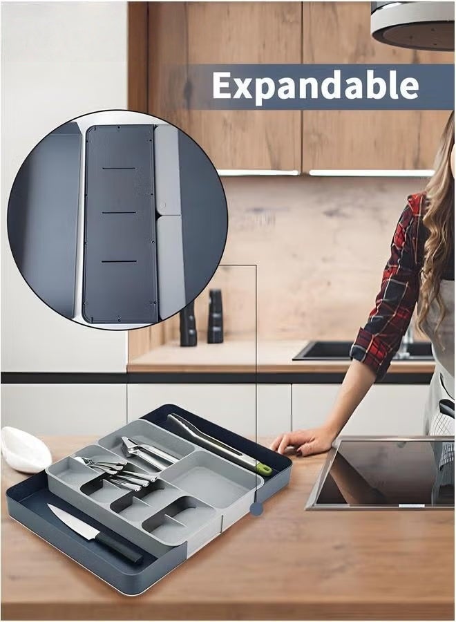 EETU Kitchen Drawer Organizer,Expandable Utensils Organizer,Adjustable Cutlery Tray Storing Organizing Cutlery,Spoons,Cooking,Utensils,Gadgets - Image 4